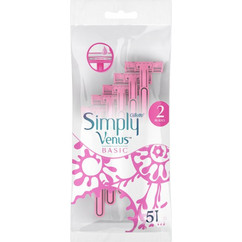 Gillette Simply Venus Basic Γυναικείο Ξυραφάκι μιας Χρήσης με 2 Λεπίδες 5τμχ