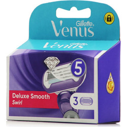 Gillette Venus Deluxe Smooth Swirl Γυναικεία Ανταλλακτικά Ξυραφάκια με 5 Λεπίδες & Λιπαντική Ταινία 3τμχ