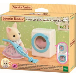 Sylvanian Families Floral Cat Girl's Wash & Clean Set