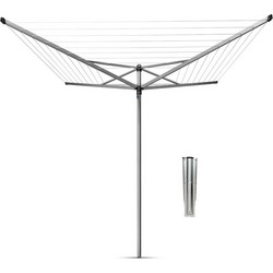 Brabantia TopSpinner Πτυσσόμενη Απλώστρα Ρούχων Δαπέδου Κήπου Μεταλλική 15x11x190cm με Μήκος Απλώματος 60m