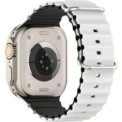 Beline Waves Λουράκι Σιλικόνης White / Black (Apple Watch 38 / 40 / 41mm)