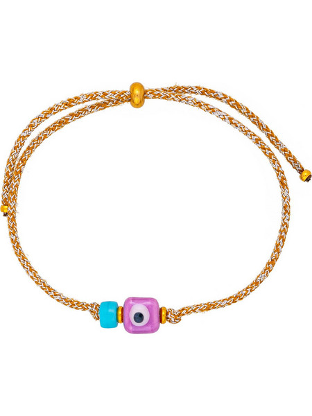 Excite-Fashion Γυναικείο Βραχιόλι Μακραμέ με Ματάκι από Κορδόνι με Χάντρες B-1774-24