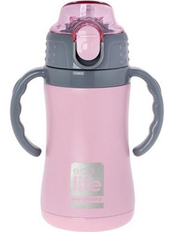 Ecolife Παιδικό Παγούρι Θερμός Ανοξείδωτο BPA Free Ροζ 300ml