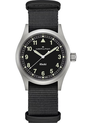 Hamilton Khaki Field Ανδρικό Ρολόι με Μαύρο Υφασμάτινο Λουράκι H69401430