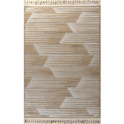 Tzikas Carpets Tenerife Χαλί Ορθογώνιο Καλοκαιρινό Γιούτα 133x190cm Μαύρο Χρυσό