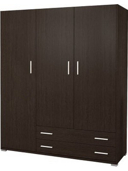 Klikareto Τρίφυλλη Ντουλάπα Ρούχων Wenge 110x50x180cm 500-00335
