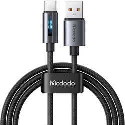 Mcdodo CA-5180 Braided LED USB-A to USB-C 1.2m Black 6921002651806