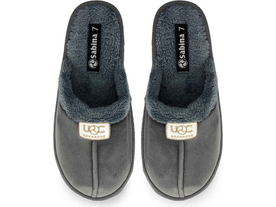 UGG Χειμερινές Ανδρικές Παντόφλες με Γούνα Ανθρακί 16738-15F8