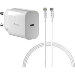 Devia Suit Φορτιστής με Καλώδιο Lightning με Θύρα USB-C 20W Power Delivery