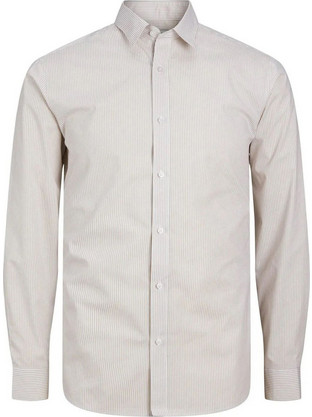 Jack & Jones Rebel Ανδρικό Πουκάμισο Βαμβακερό Μακρυμάνικο Κανονική Γραμμή Μπεζ 12264384