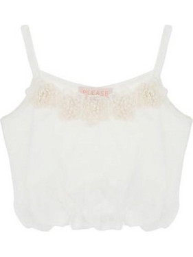 Please Παιδικό Crop Top Αμάνικο Λευκό MO09030G-383102