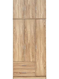 HomeMarkt Τρίφυλλη Ντουλάπα Ρούχων με Πατάρι Sonoma 89.2x42x181cm HM11223.02