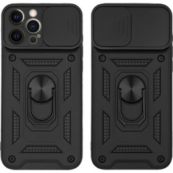 Sonique Ring Armor CamPro Back Cover Black (iPhone 12 Pro Max)