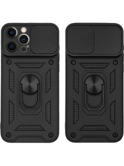 Sonique Ring Armor CamPro Back Cover Black (iPhone 12 Pro Max)