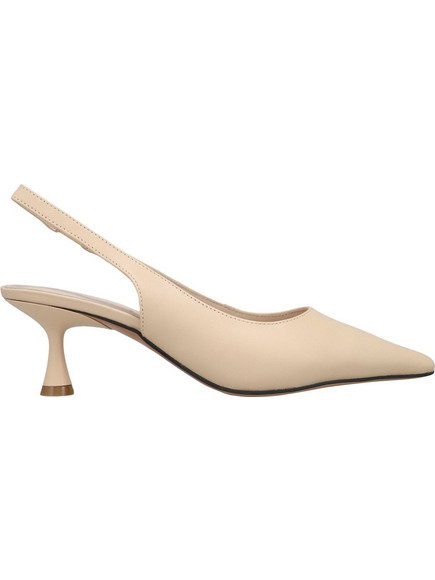 Favela Cortland Γόβες Slingback Δερμάτινες με Λεπτό Χαμηλό Τακούνι Μπεζ 0116001449