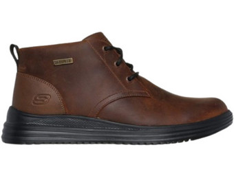 Skechers Proven Conklin Ανδρικά Μποτάκια Δερμάτινα Καφέ 204873-CDB