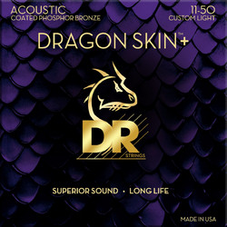 DR Strings Dragoskin+ Σετ 6 Χορδές Ακουστικής Κιθάρας Phosphor Bronze 11-50" Light Tension