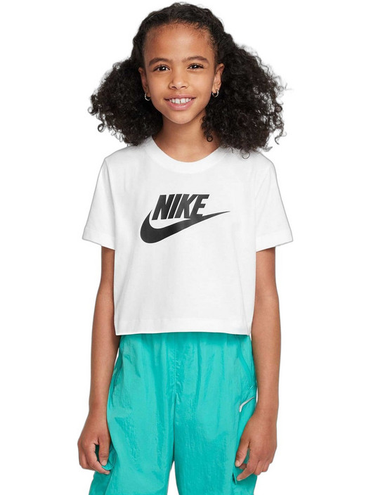 Nike Παιδικό Crop Top Κοντομάνικο Λευκό FZ5548-100