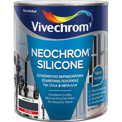 Vivechrom Neochrom Silicone Βερνικόχρωμα Διαλύτου Ξύλου & Μετάλλου No100 Ανθρακί 0.75lt