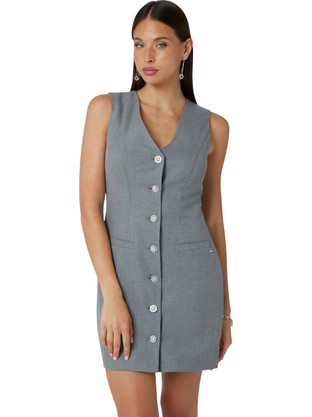 Guess Doris Mini Καλοκαιρινό Φόρεμα για Γάμο / Βάπτιση Γκρι W4BK11WGIF2-CGYH