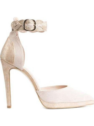 Smart Cronos Γόβες Suede με Τακούνι Στιλέτο με Λουράκι & Φιάπα Μπεζ 6815-1696