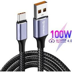 Techsuit UCB320-Z Braided USB-A to USB-C 100W 1m Black 5949419193482