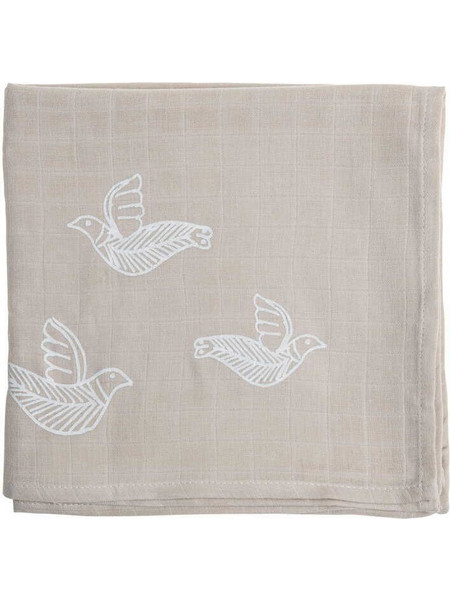 Korres Baby's First Walk Πάνα Αγκαλιάς από Μουσελίνα Εκρού 110x100cm & Σαλιάρα