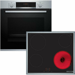Bosch Φούρνος Ηλεκτρικός Άνω Πάγκου 71lt 59.4cm HBA534ES4 με Κεραμικές Εστίες PKE645BA2E