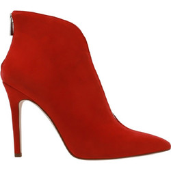 Jessica Simpson Piercie Γυναικεία Μποτάκια Αστραγάλου Suede Κόκκινα με Λεπτό Ψηλό Τακούνι LXKDSU-640