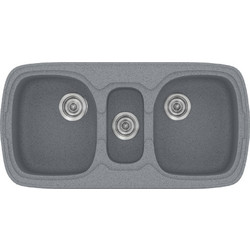 Sanitec Classic 303 Επικαθήμενος Νεροχύτης Γρανίτη Ματ Metallic Silver 96x51cm