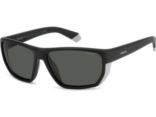 Polaroid Eyewear PLD7057S 003M9 Ανδρικά Γυαλιά Ηλίου Ορθογώνια Κοκάλινα Μαύρα με Μαύρο Φακό