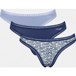 Sloggi Go Crush Βαμβακερά Γυναικεία String με Δαντέλα 3Pack 10219704-V003