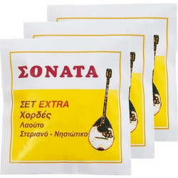 Sonata Extra 014 Σετ 8 Χορδές Λαούτου Plain Steel 3/4 3τμχ