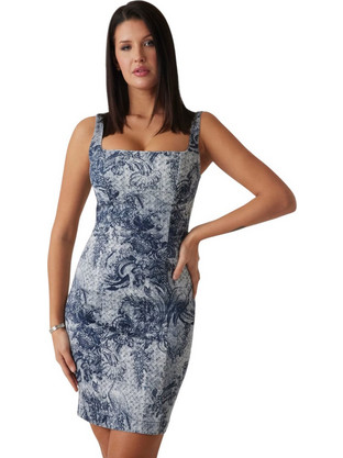 Guess Rexa Mini Καλοκαιρινό Φόρεμα για Γάμο / Βάπτιση Γαλάζιο W5RK89D5LH1-RSEO