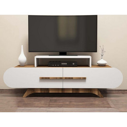 Spitishop Έπιπλο Τηλεόρασης Μοριοσανίδα Άσπρο Μ145xΠ37xΥ50cm Rose 845HCT3049