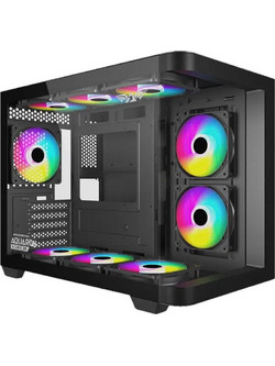 Armaggeddon Aquaron C-Curve 285 Black Gaming Micro Tower Κουτί Υπολογιστή με Πλαϊνό Παράθυρο