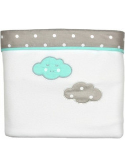 Baby Star Cloud Κουβέρτα Κούνιας Fleece 100x160 Λευκή Τιρκουάζ