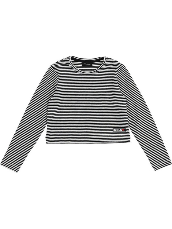Monnalisa Παιδικό T-Shirt Μακρυμάνικο Μαύρο Λευκό 8216-0150