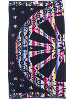 Linea Wheel Πετσέτα Θαλάσσης Microfiber Μαύρη 90x170cm `