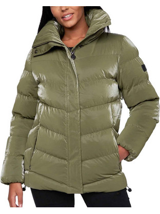 Crosshatch Cassandra Γυναικείο Μπουφάν Χειμωνιάτικο Puffer Μακρύ Χακί CH4K121137-OLI