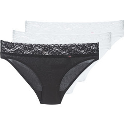 Dim Βαμβακερά Γυναικεία Slip με Δαντέλα 3Pack 4633-OHZ=4633-3RW=D4633-3RW