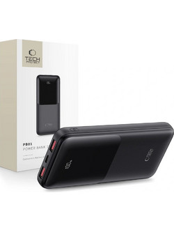 Tech-Protect PB01 Power Bank 10000mAh 22.5W με 2 Θύρες USB-A & Θύρα USB-C Black