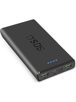 SBS Power Bank 10000mAh 20W με 2 Θύρες USB-A & Θύρα USB-C Power Delivery Black