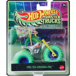 Mattel Hot Wheels Monster Trucks Glow in The Dark Tri-To-Crush-Me