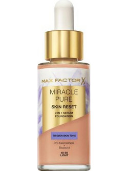 Max Factor Miracle Pure Skin Reset 2in1 40-60 Light Liquid Foundation 30ml