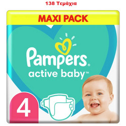 Pampers Active Baby Πάνες Βρακάκι No4 9-14kg 138τμχ