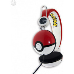 OTL Pokeball PK0445 Ενσύρματα Παιδικά Ακουστικά On Ear Λευκά Κόκκινα