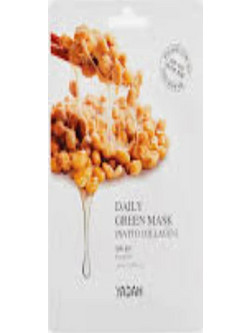 Yadah Daily Green Natto Elasticity Sheet Μάσκα Προσώπου για Ενυδάτωση & Λάμψη με Κολλαγόνο 25ml