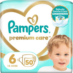 Pampers Premium Care Πάνες No6 13-18kg 50τμχ