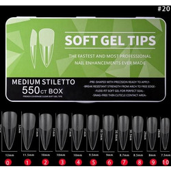 Soft Gel Stiletto Tips Νυχιών 550τμχ